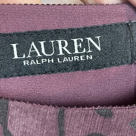Lauren Ralph Lauren Floral Crinkle Georgette Purple Skirt Size 14W NWT - Picture 8 of 10